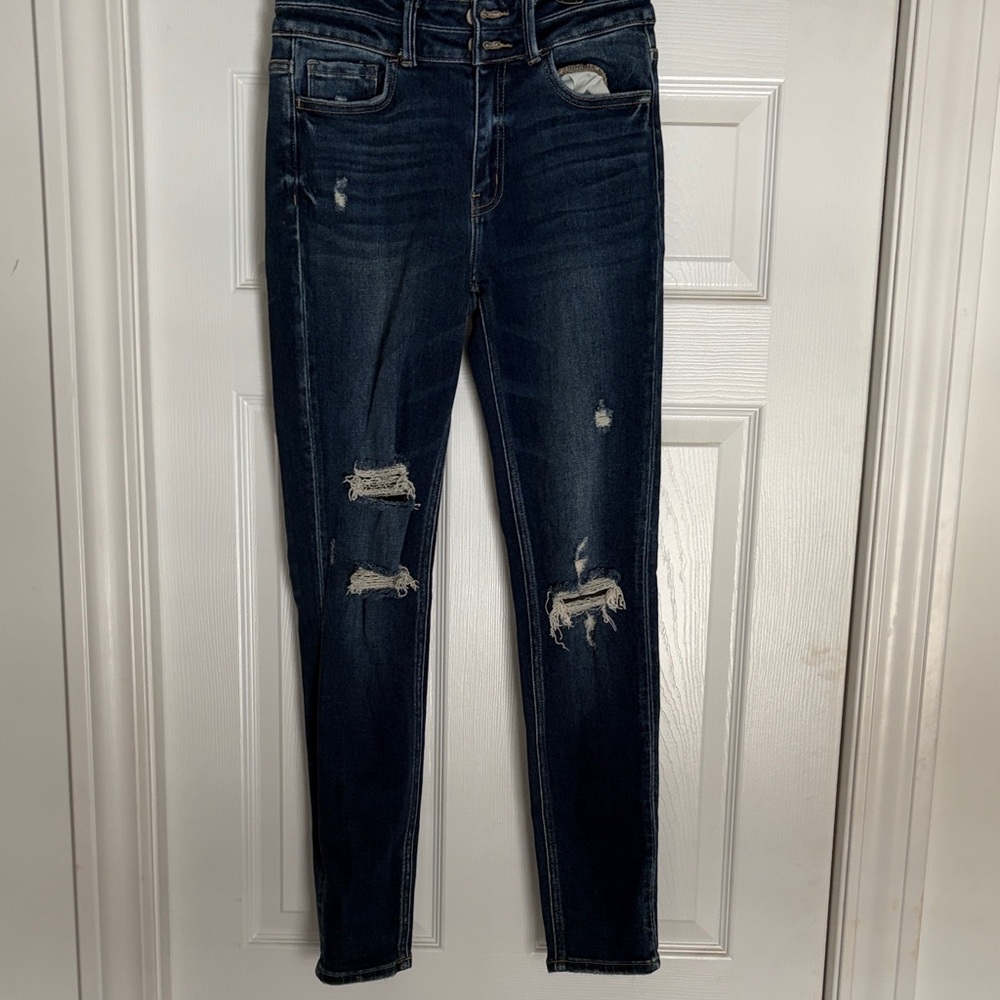 Distressed Dark Blue Women's Jeans